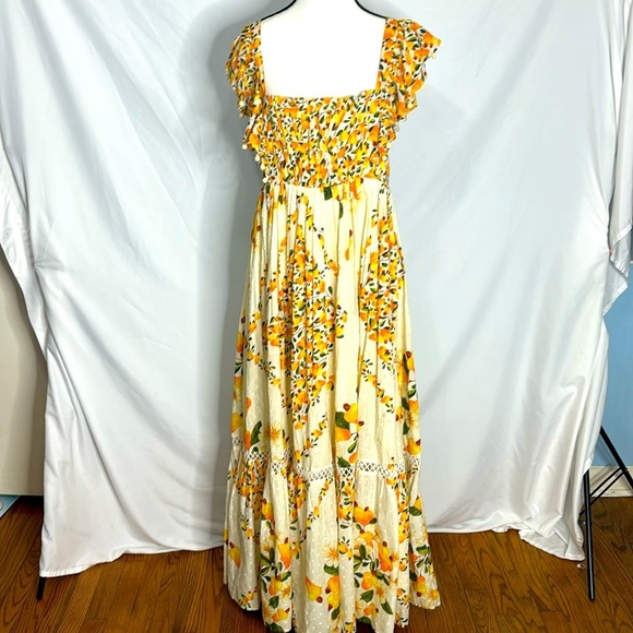 FARM Rio Off White Cashew Crossed Back Maxi Dress - Picture 6 of 15